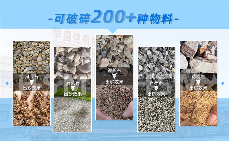 全液壓對輥制砂機適應物料